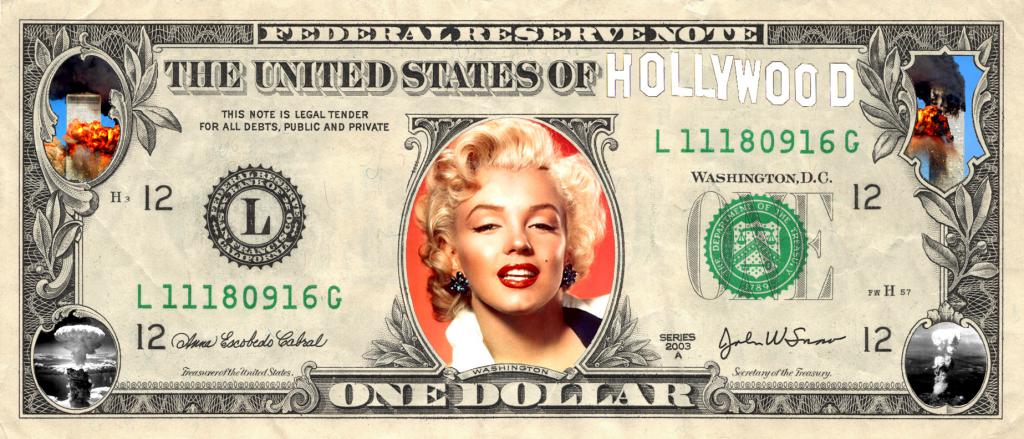 Dólar hollycapitalista, collage del autor.