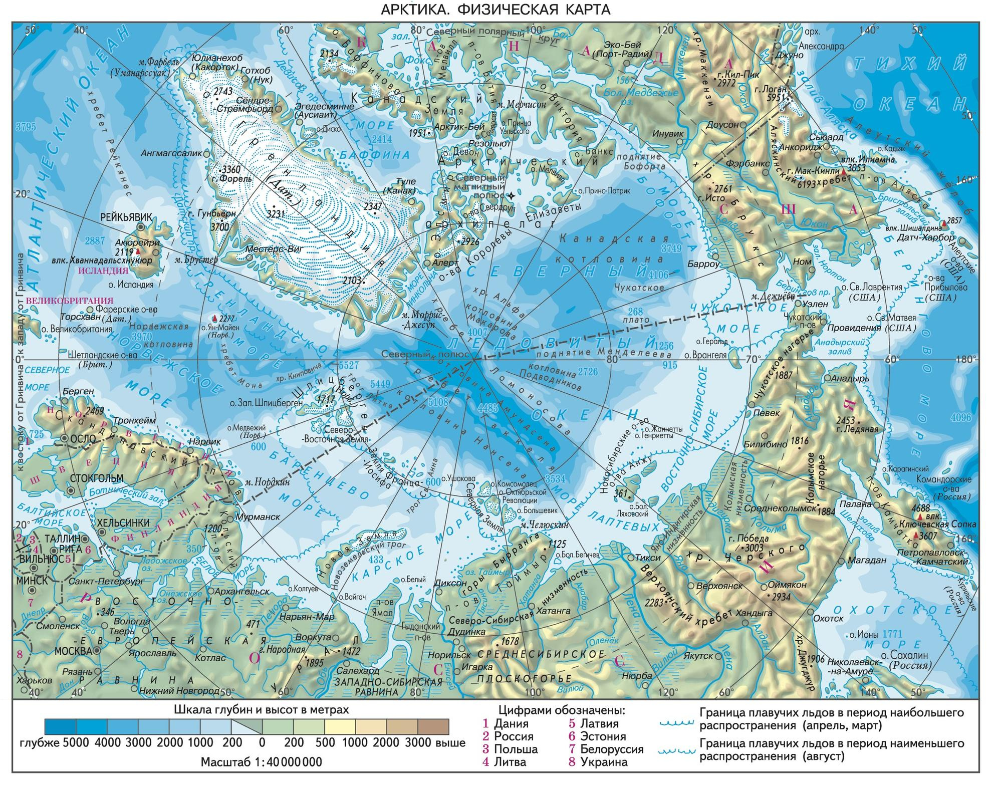 Северный ледовитый карта