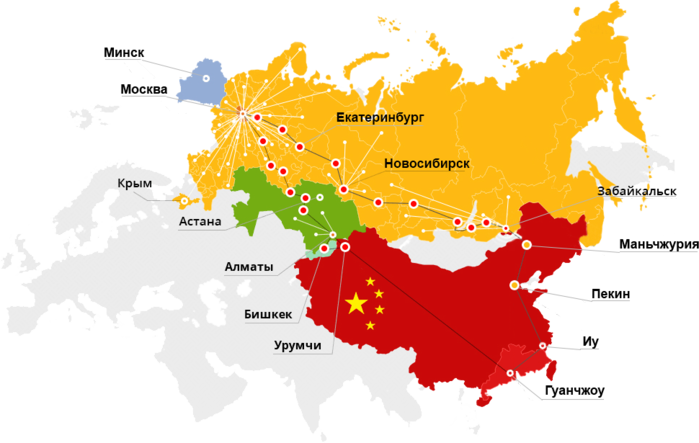 Карта россии граница с китаем на карте