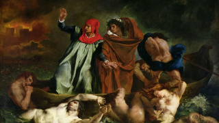 "The Barque of Dante." Eugène Delacroix (1822). 